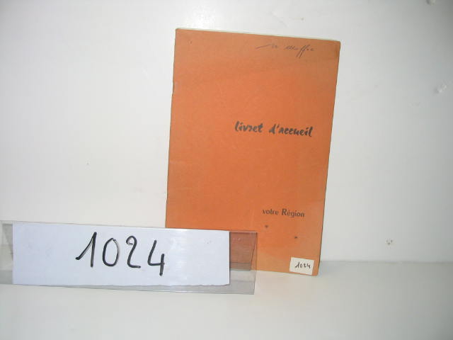  Collection ASPEG, pièce numéro 1024 : Livret d'accueil nouveaux agents 1960
