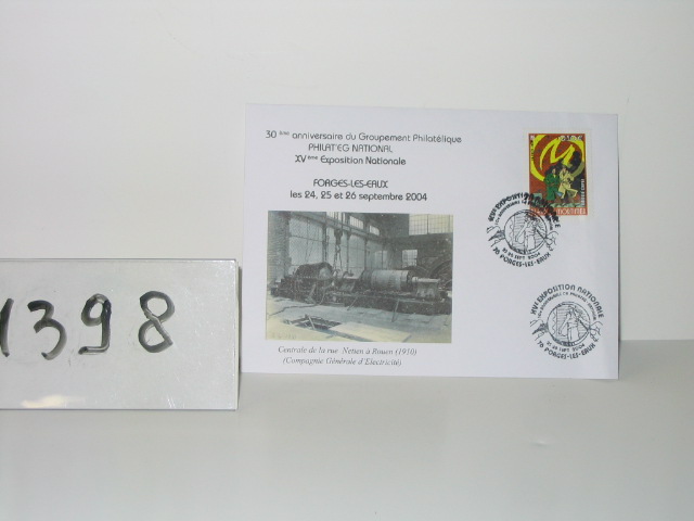  Collection ASPEG, pièce numéro 1398 : Enveloppe 1 er jour expositionphilatélique Forges les eaux