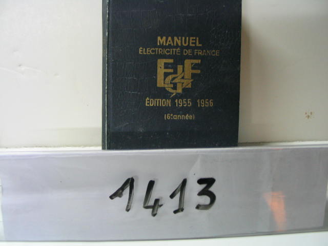  Collection ASPEG, pièce numéro 1413 : Manuel électricité de France