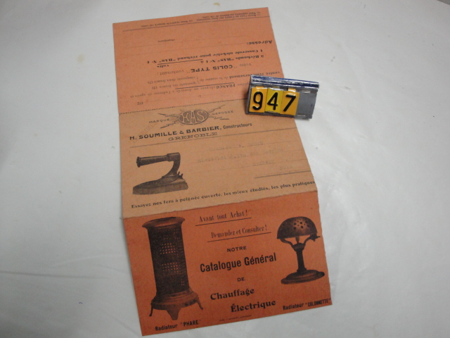  Collection ASPEG, pièce numéro 947 : Manufacture d'appareils de chauffage élec carte postale