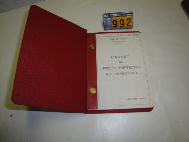  Collection ASPEG, pièce numéro 992 : Carnet de prescription au personnel GDF
