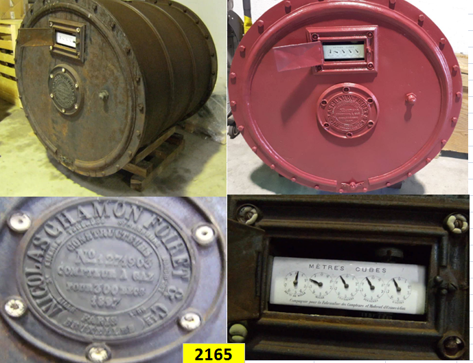  Collection ASPEG, pièce numéro 2165 : compteur gaz puissance 300 becs à garde d'eau